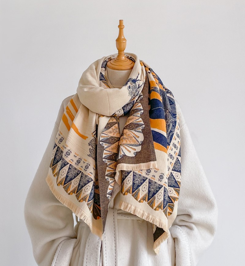 Cotton Three-Shuttle Woven Scarf 2