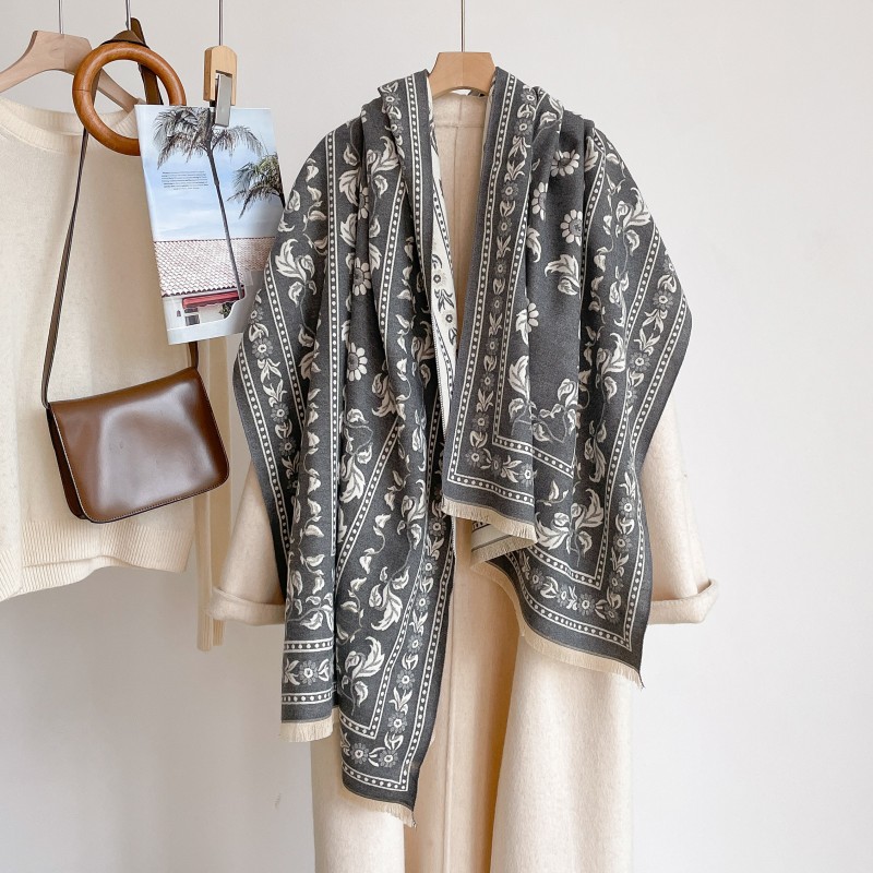 Thick Double-Shuttle Woven Long Scarf 2